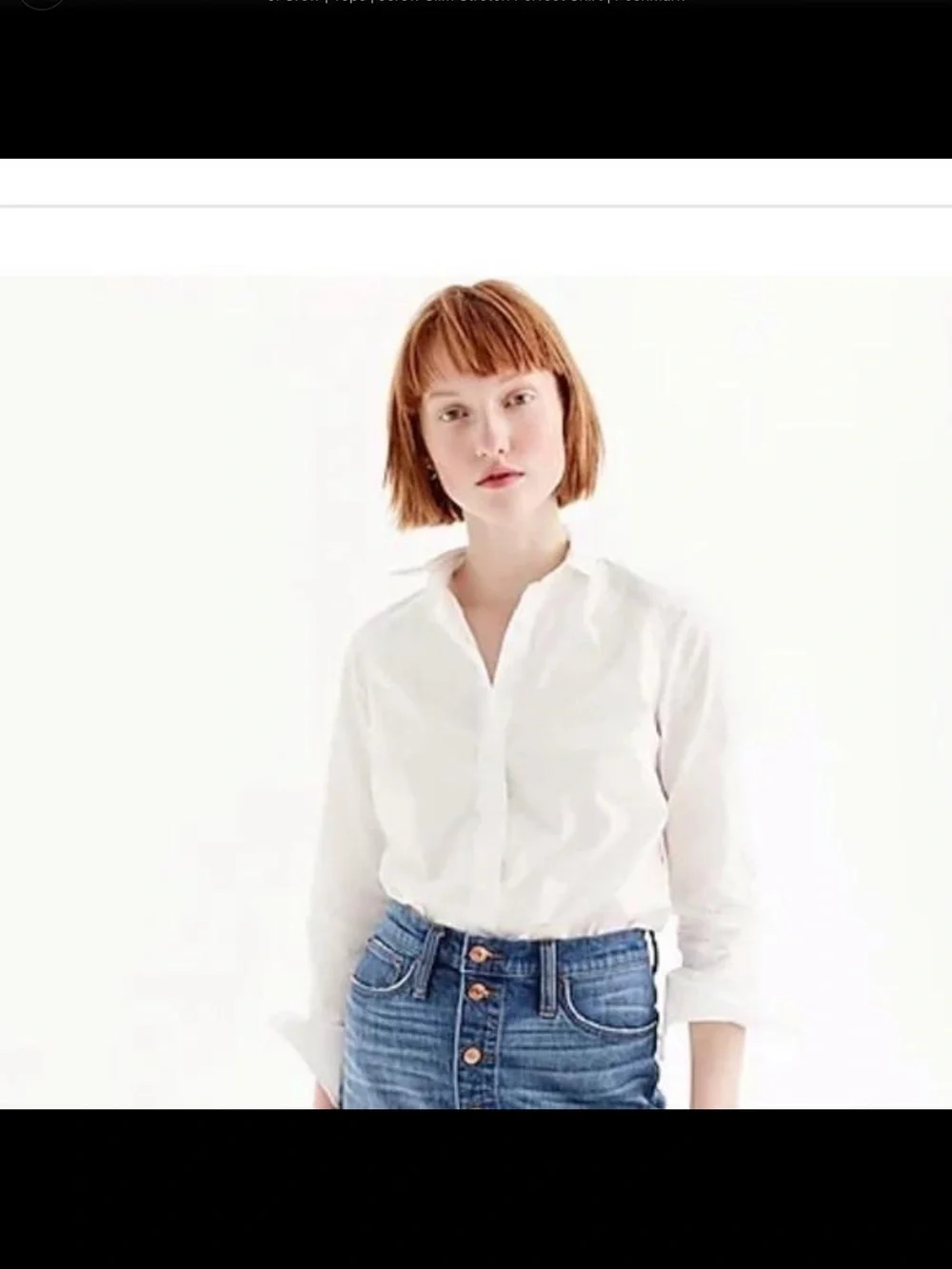 Classic White Womens Button-Down Dress Shirt